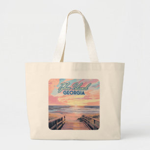 Tybee Island Georgia Sunrise Beach Savannah Jumbo Tygkasse