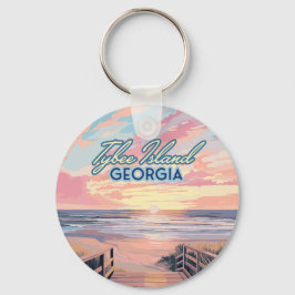 Tybee Island Georgia Sunrise Beach Savannah Nyckelring