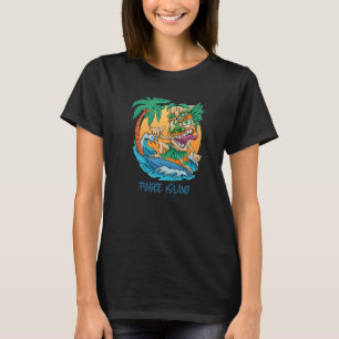 Tybee Island Georgia Vacation Surfing Tiki Man Bea T Shirt