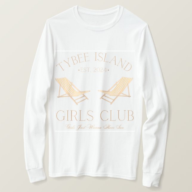Tybee Island Girls Klubb T Shirt (Design framsida)