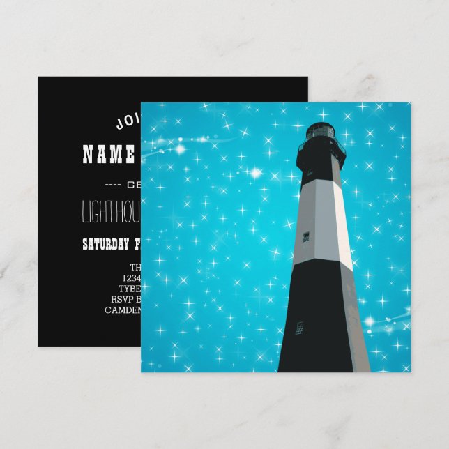 tybee island light station invitation inbjudningar (Fram/baksida)
