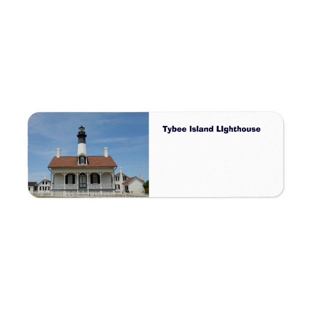 Tybee Island LIghthouse Returadress Etikett (Framsidan)