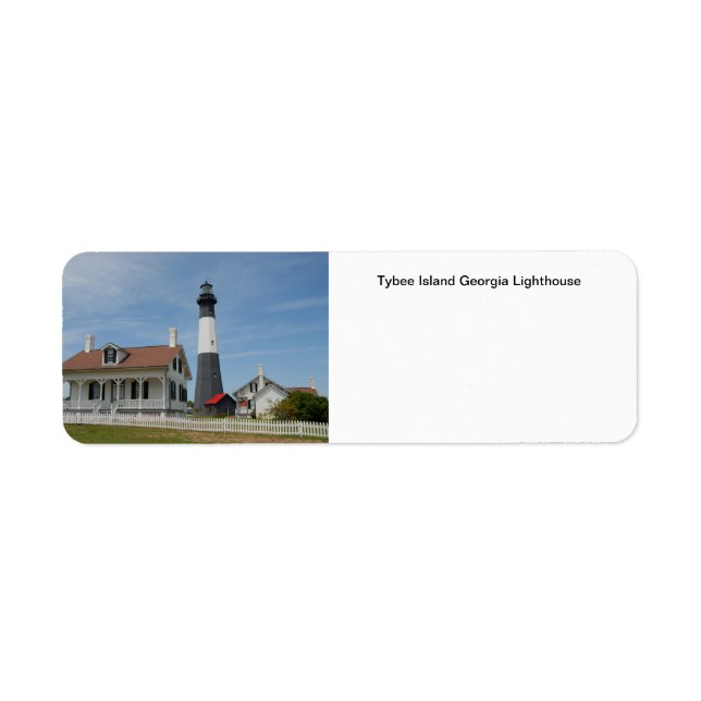 Tybee Island Lighthouse Returadress Etikett (Framsidan)
