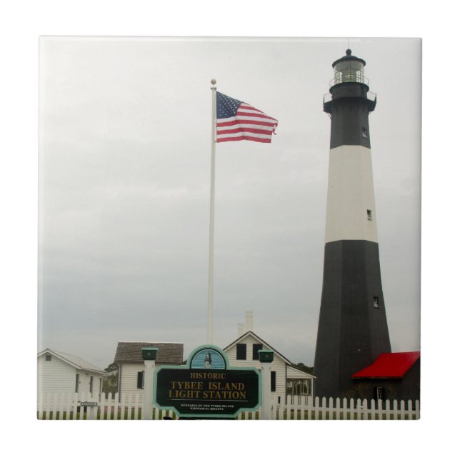 Tybee Island Lighthouse Station tile Kakelplatta (Framsidan)