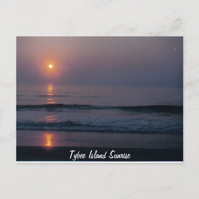 Tybee Island Sunrise Georgia-vykort Vykort (Framsida)