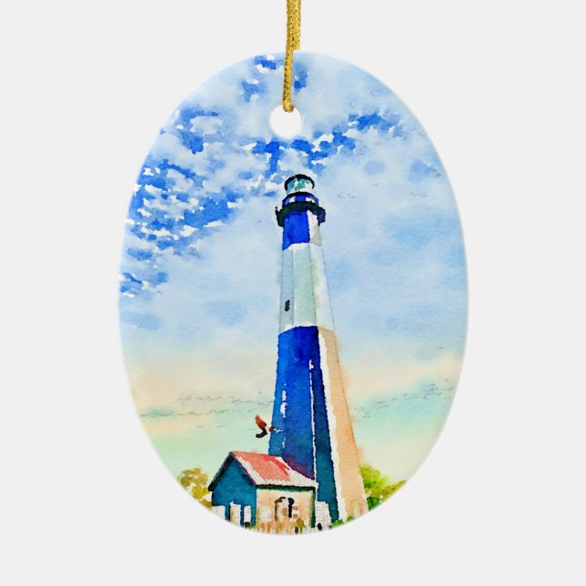Tybee Lighthouse Collecsible Helgdag Ornament (Framsidan)