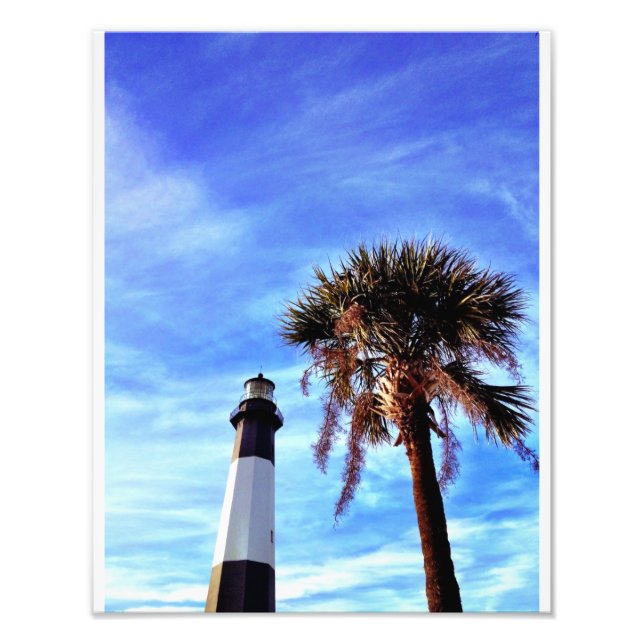 Tybee Lighthouse med Palmetto Fototryck (Framsidan)