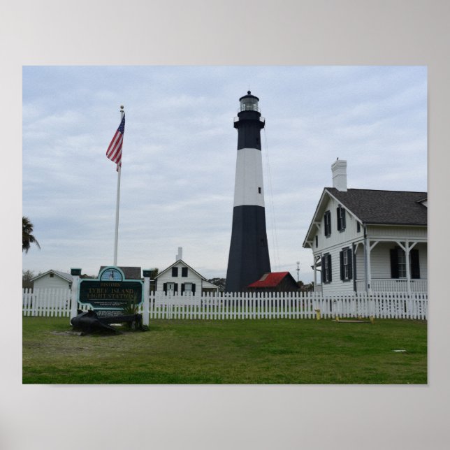 Tybee ö Lighthouse Photo på en Poster (Framsidan)