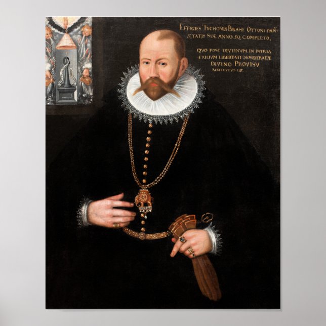 Tycho Brahe Porträtt - 1596 Poster (Framsidan)