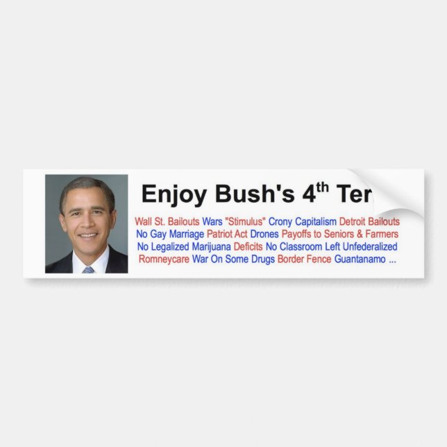 Tyck om Bush 4th benämner Bildekal (Framsidan)
