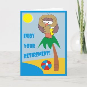 Tyck om din pension! Uggla på strandkorten Kort