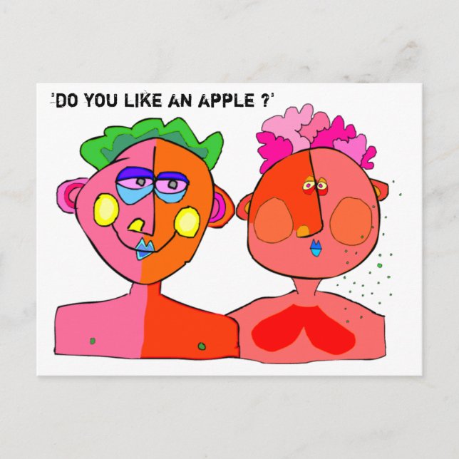 "Tycker du om ett äpple?" Vykort (Framsida)