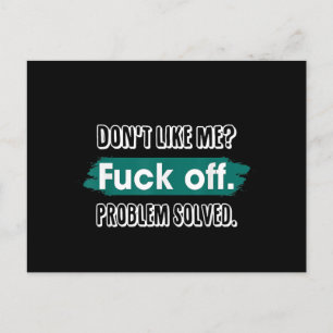 Tycker inte om mig F*ck av problem som löstes med Helg Vykort