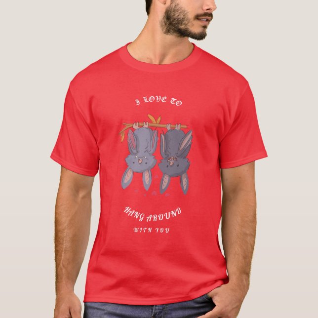 Tycker om att hänga med dig t shirt (Framsida)