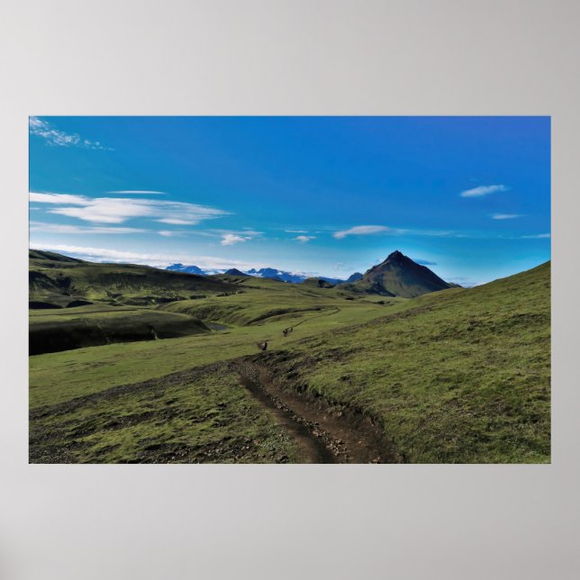 Tydlig dag på Laugavegur Poster (Framsidan)