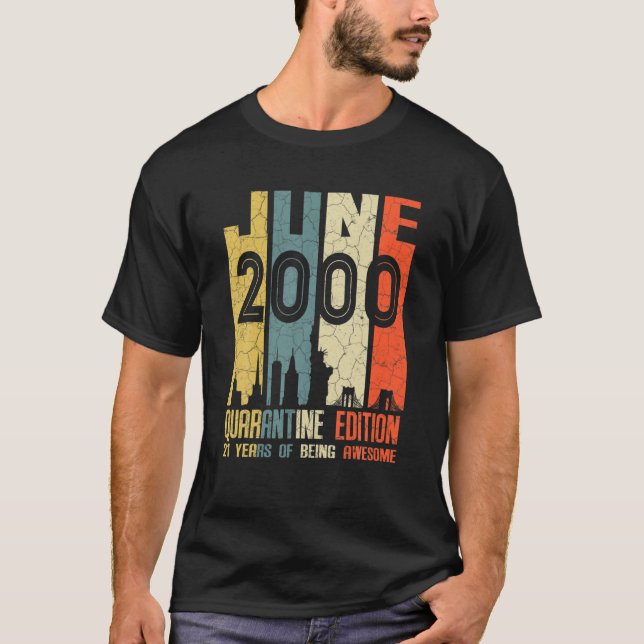 Tydlig juni 2000 Dekoration 21:a födelsedagen 21 T Shirt (Framsida)