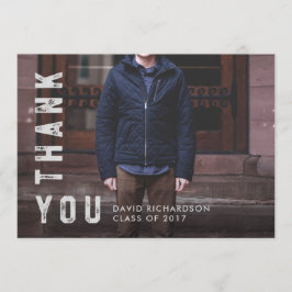 Tydlig text Student Tack med foto Kort