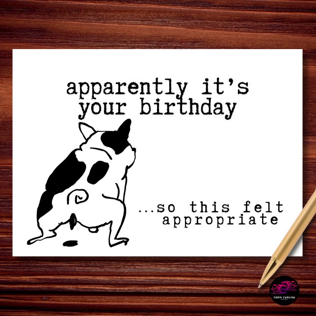 Tydligen är det din födelsedag Hur passande Kort (Apparently it’s your birthday… so this is what you’re getting 😏)