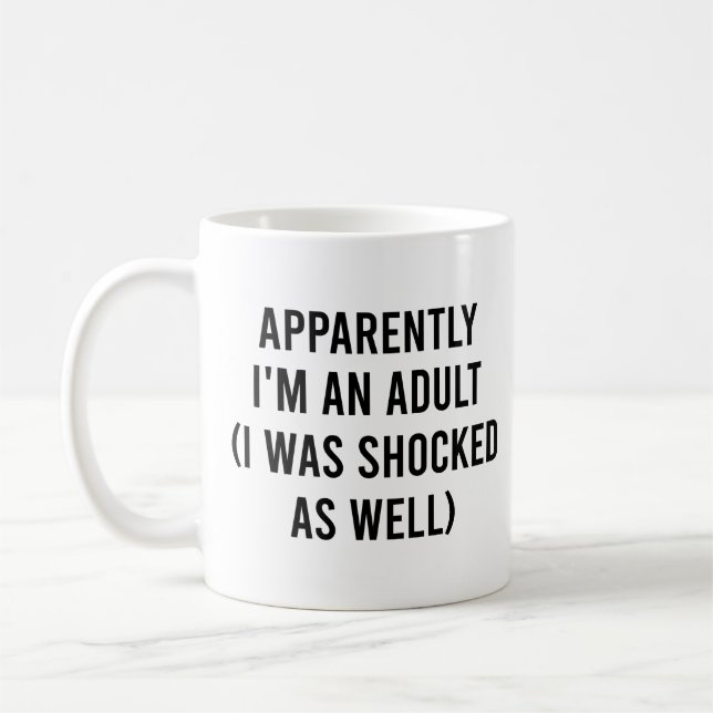 Tydligen är jag en Vuxen som jag också blev chocka Kaffemugg (Vänster)