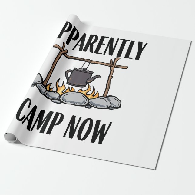 Tydligen campar jag nu Roligt Citat om Camping Presentpapper (Utrullad)