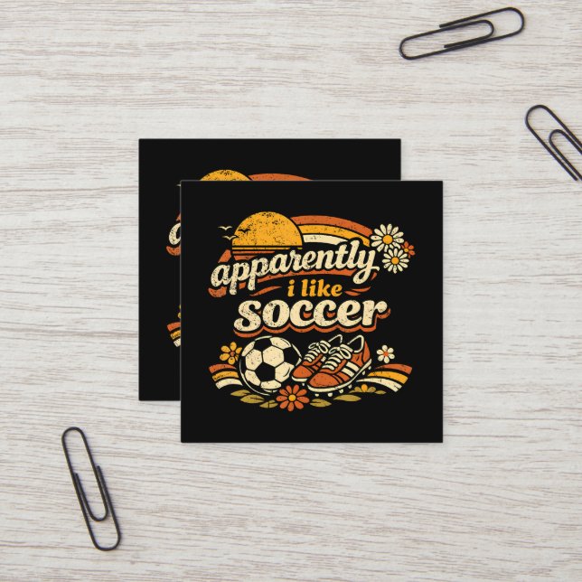 Tydligen gillar jag fotboll fyrkantigt visitkort (Fram/Back In Situ)