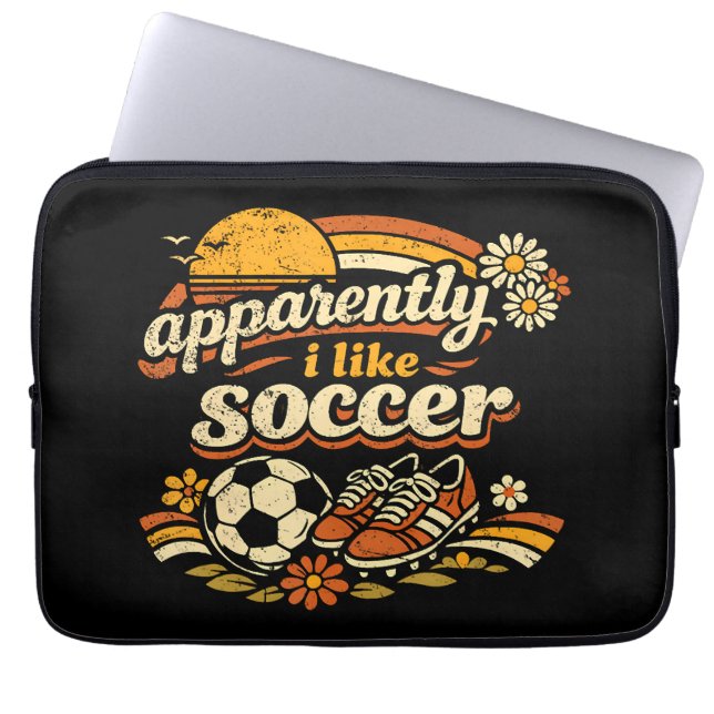 Tydligen gillar jag fotboll laptop fodral (Framsidan)