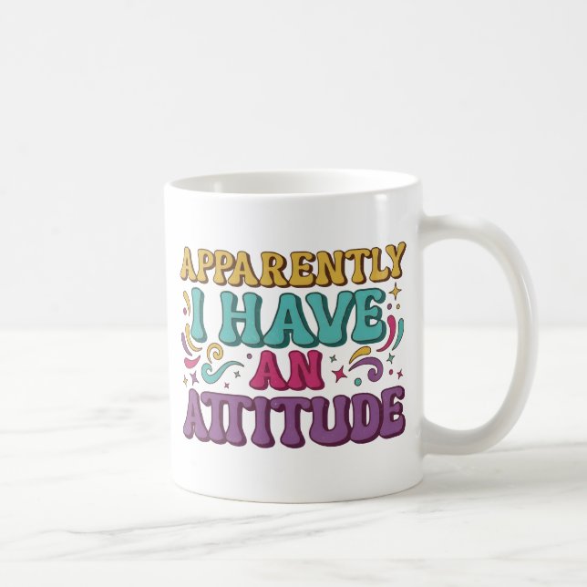 Tydligen Har Jag En Attityd Retro Groovy Kaffemugg (Höger)