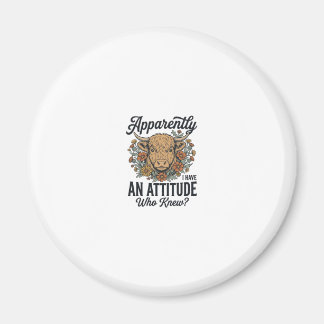 Tydligen Har Jag En Höglands Ko T-Shirt Med Instäl Magnet