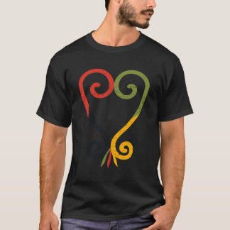 Tydligt Sankofa-hjärta i Pan African Färg T Shirt