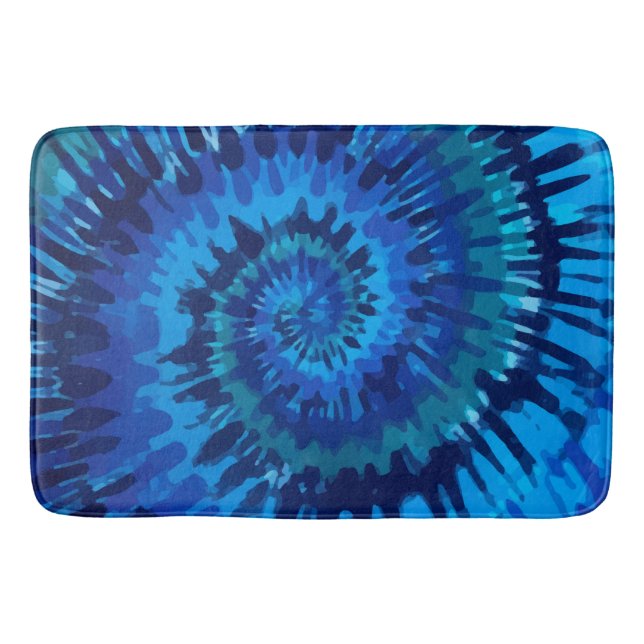 Tye-Dye-Blue Bath Mat Badrumsmatta (Framsidan)