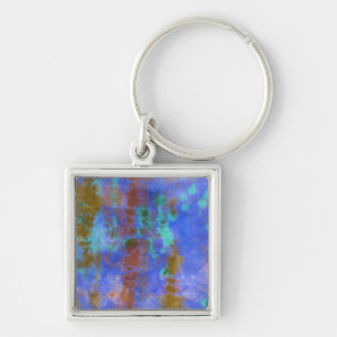 Tye Dye Composition nr 9 av Michael Moffa Fyrkantig Silverfärgad Nyckelring