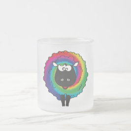 Tye dye-får frostad glasmugg