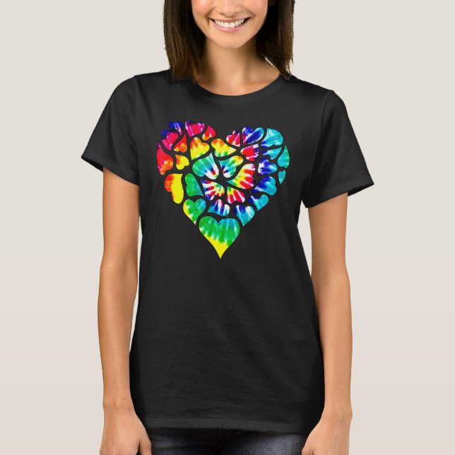 Tye Dye Heart Candy Par Romantic Valentiness Da T Shirt (Framsida)