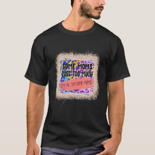 Tye Dye Leopard Mamma Bleached Lycklig Mors dag T Shirt
