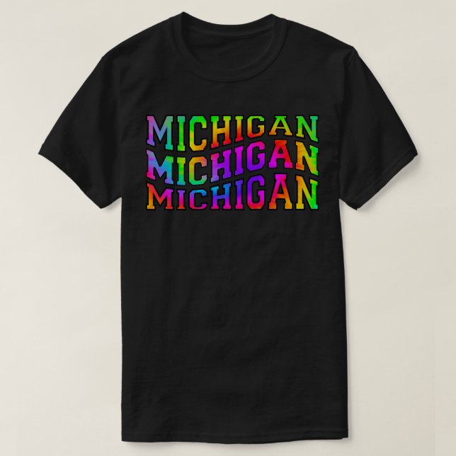 Tye Dye Michigan1 T Shirt (Design framsida)