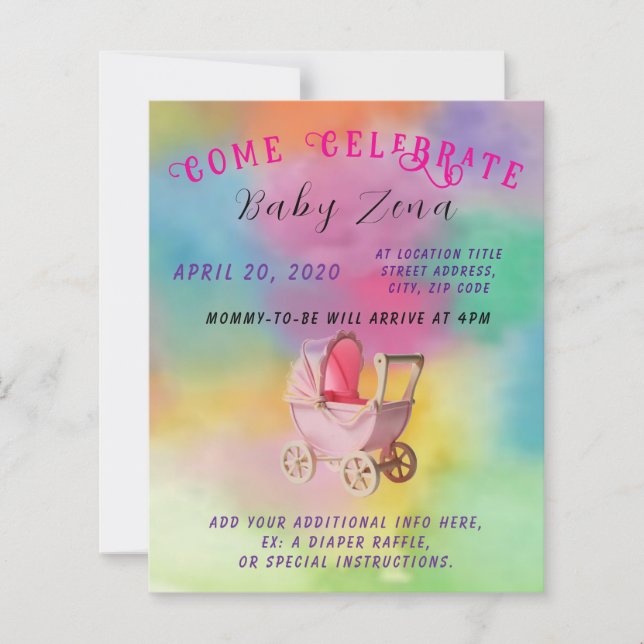 Tye-Dye Princess Baby Shower (Framsida)