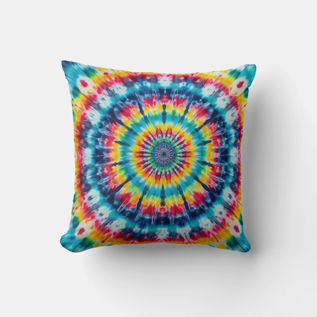 Tye-Dye Psychedelic Square Living Room or Bedroom Kudde (Framsida)