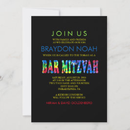 TYE DYE Pub Mitzvah-inbjudan Inbjudningar
