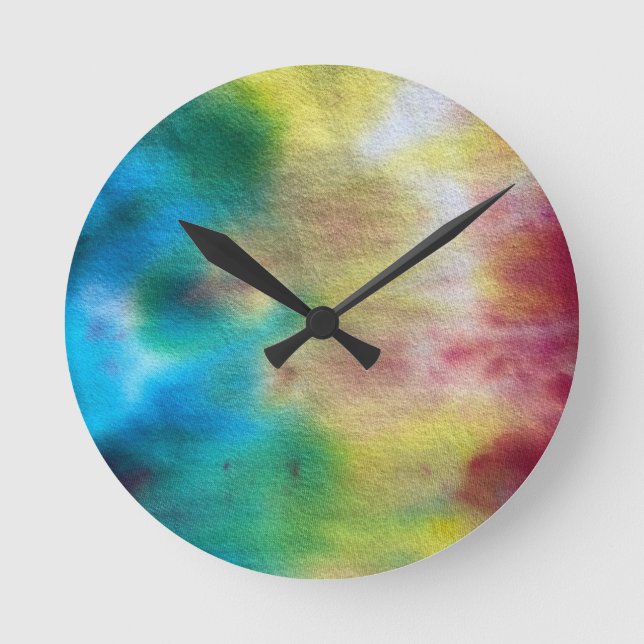 Tye Dye  Rund Klocka (Framsida)