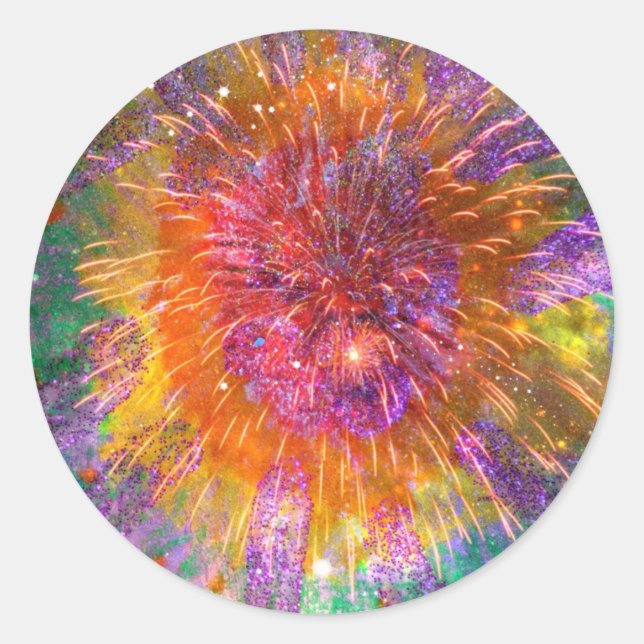 Tye-Dye Runt Klistermärke (Framsida)