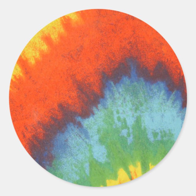Tye Dye Stickers Runt Klistermärke (Framsida)
