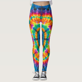 Tye-dyed, levande färgade leggings