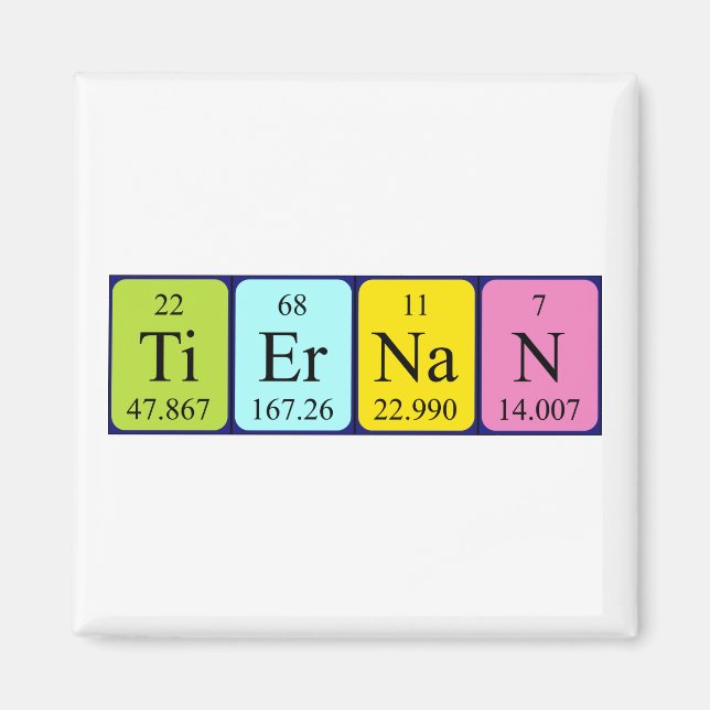 Tyernsk periodisk magnet bord namn (Framsidan)