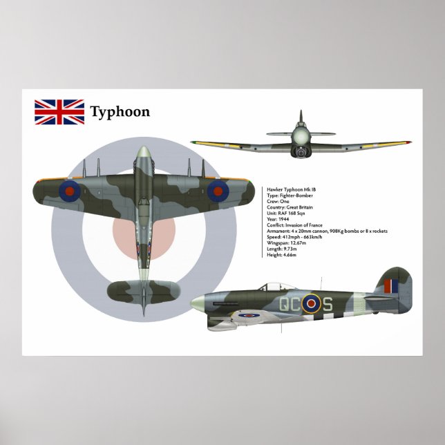 Tyfon Mk 1B 168 Squadron Poster (Framsidan)