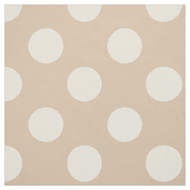Tyg: Beige och vit polka dots Tyg (Provkarta)