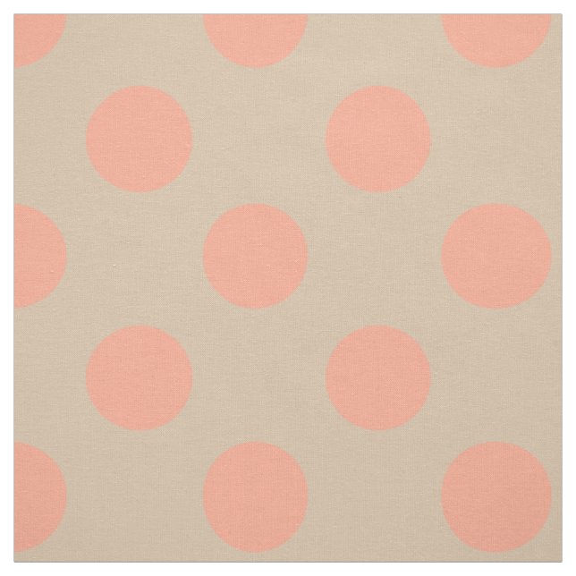 Tyg: Beige & rosa polka dots Tyg (Provkarta)