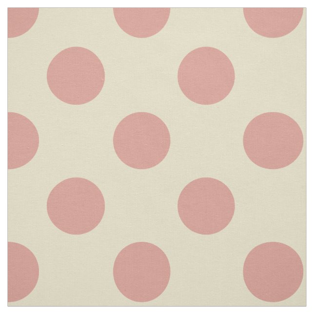 Tyg: Beigen & tänder - rosa polka dots Tyg (Provkarta)