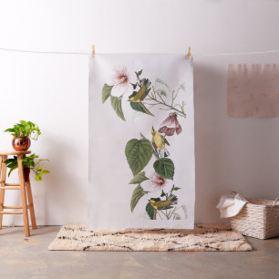 Tyg för blommigt för djurliv för Audubon