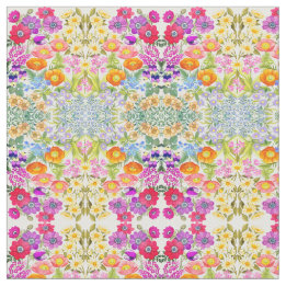 Tyg för bomull för vattenfärgblommigt trädgård