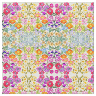 Tyg för bomull för vattenfärgblommigt trädgård